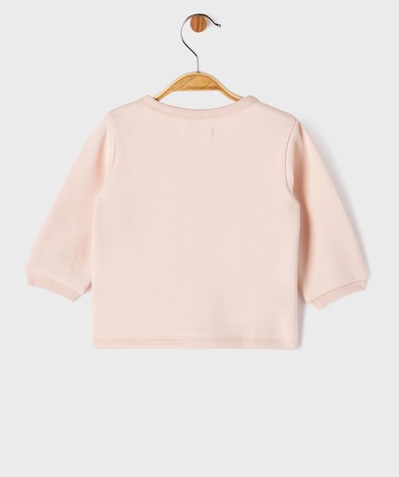 Sweat brassière molletonné avec fermeture latérale bébé fille vue4 - GEMO 4G BEBE - GEMO