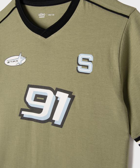 Tee-shirt manches courtes à col V garçon vue2 - GEMO (JUNIOR) - GEMO