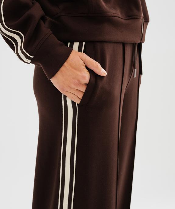 Pantalon de jogging large avec bandes latérales femme vue2 - GEMO(FEMME PAP) - GEMO
