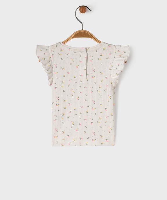 Tee-shirt manches courtes en maille fantaisie avec volants bébé fille vue6 - GEMO(BEBE DEBT) - GEMO