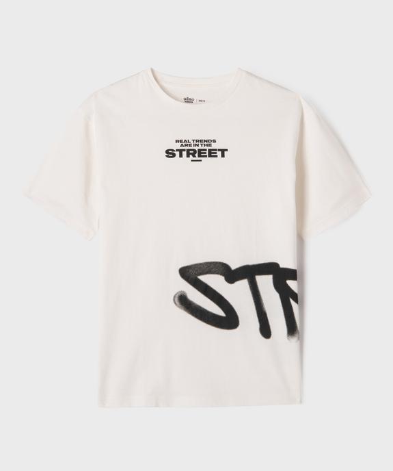 Tee-shirt manches courtes avec inscriptions graffiti garçon vue1 - GEMO 4G GARCON - GEMO