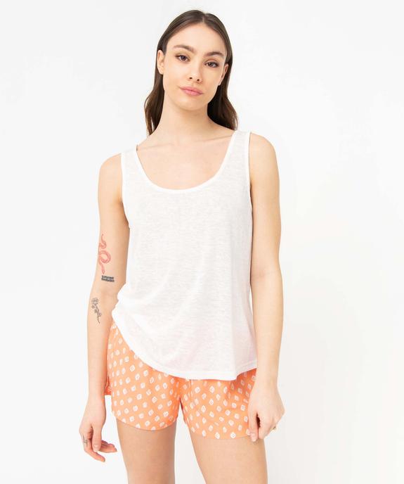 Débardeur de nuit femme en maille viscose flammée souple vue2 - GEMO(HOMWR FEM) - GEMO