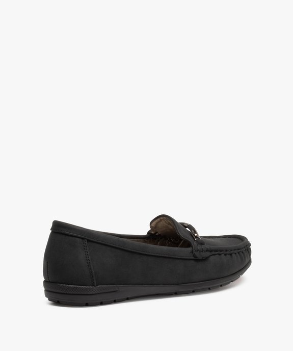 Mocassins femme à talon plat dessus suédine unie vue4 - GEMO (CASUAL) - GEMO