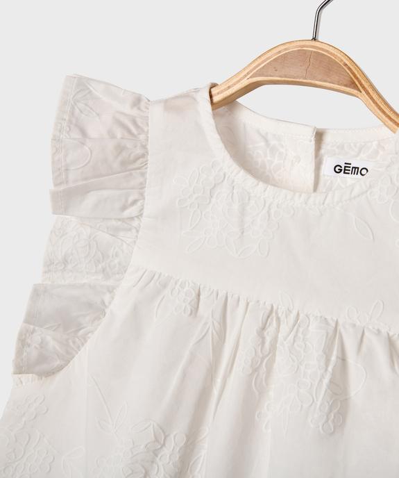 Blouse brodée avec volants sur les épaules bébé fille vue3 - GEMO(BEBE DEBT) - GEMO