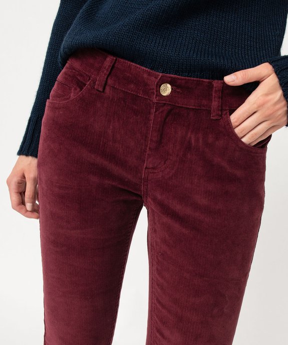Pantalon slim 7/8ème en velours côtelé femme - LuluCastagnette vue2 - LULUCASTAGNETTE - GEMO
