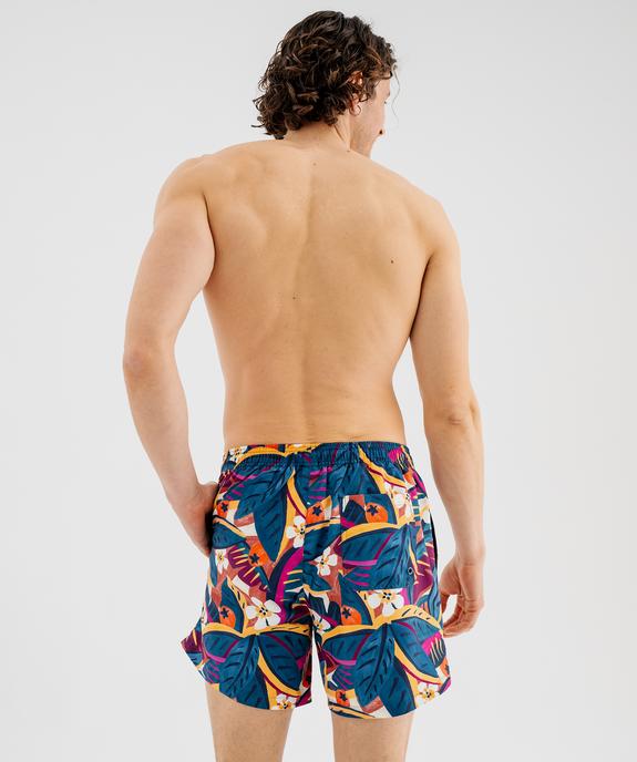 Short de bain à motifs exotiques avec taille élastique homme vue1 - GEMO 4G HOMME - GEMO