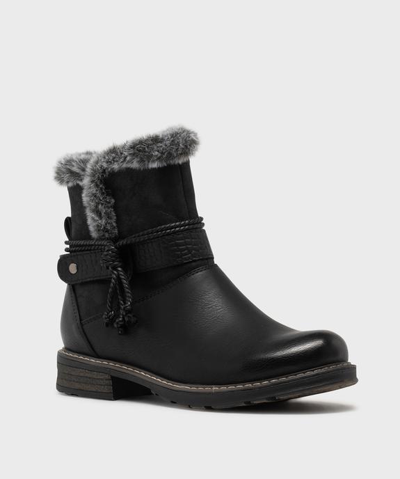 Boots fourrées avec brides cheville femme - Emilia Rosa - EMILIA ROSA Boots fourrées avec brides cheville femme - Emilia Rosa vue2 - EMILIA ROSA - GEMO