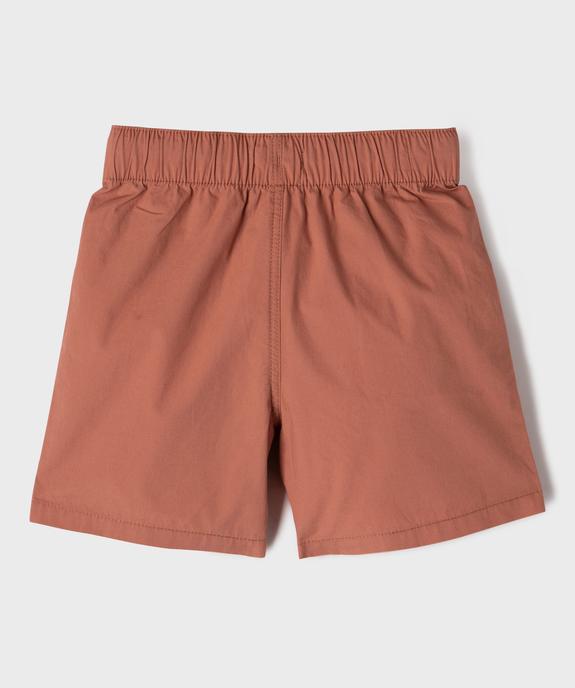 Short large en popeline de coton uni garçon  vue3 - GEMO (ENFANT) - GEMO