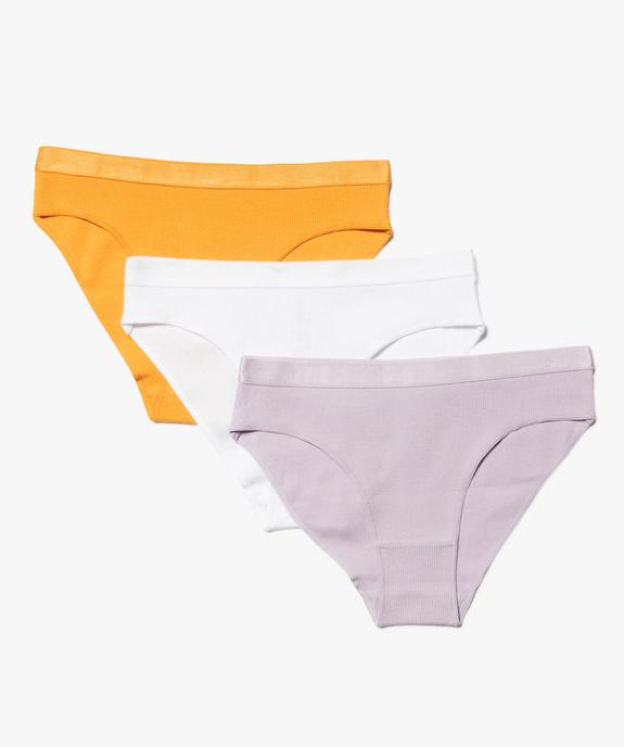 Culottes unies avec ceinture satinée fille (lot de 3) vue1 - GEMO 4G FILLE - GEMO