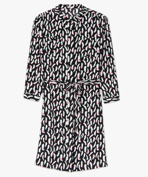 Robe chemise femme grande taille à manches longues et motifs vue4 - GEMO (G TAILLE) - GEMO
