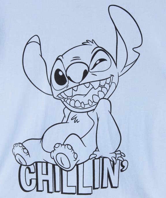 Tee-shirt fille coupe crop top motif Stitch - Disney vue2 - LILO & STITCH - GEMO