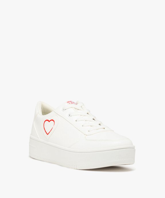 Baskets femme unies à lacets motif cœur Mickey - Disney  vue2 - MICKEY - GEMO