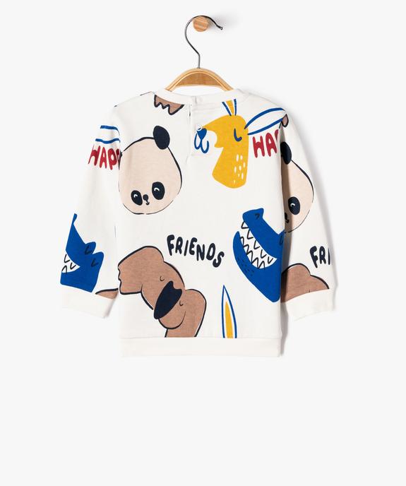 Sweat intérieur molletonné avec motifs animaux bébé garçon vue4 - GEMO(BEBE DEBT) - GEMO
