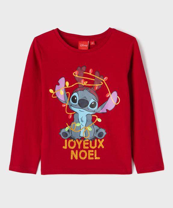 Tee-shirt manches longues spécial Noël motif Stitch fille - Disney vue1 - LILO & STITCH - GEMO