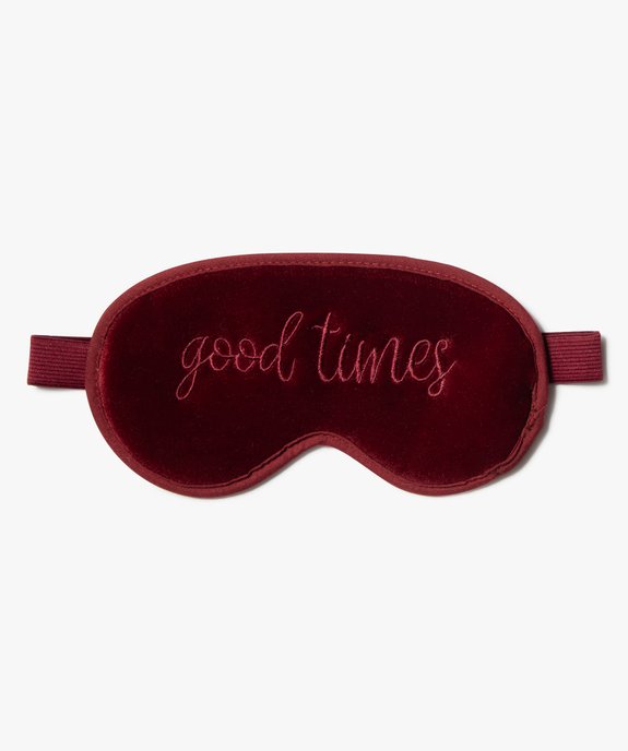 Masque de nuit femme en velours avec message vue1 - GEMO - GEMO