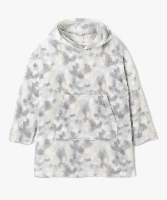 Veste d’intérieur à capuche en maille peluche fille vue1 - GEMO (JUNIOR) - GEMO