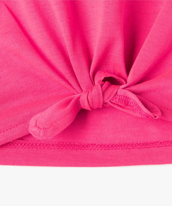 Tee-shirt fille large et noué dans le bas à manches très courtes et  vue2 - GEMO (ENFANT) - GEMO