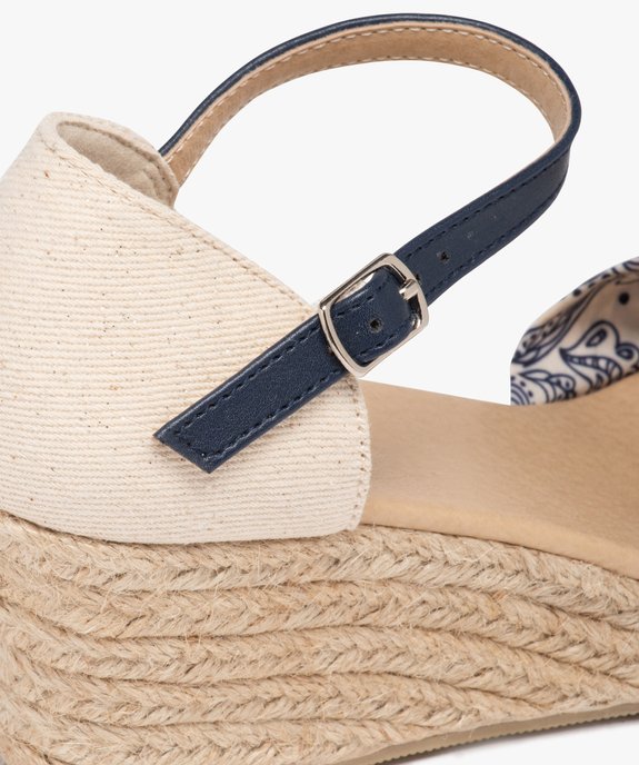 Sandales femme à talon compensé dessus drapée en tissu vue7 - VALENTINA BALDA - GEMO