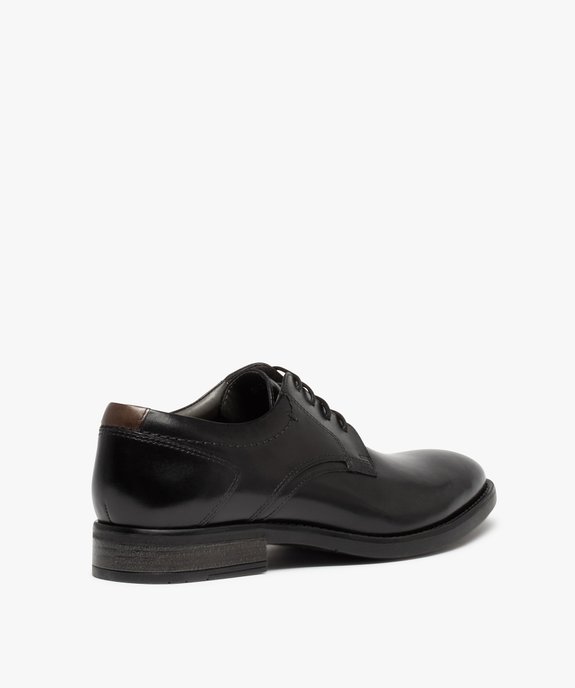 Derbies homme classiques à lacets dessus cuir uni vue4 - GEMO(URBAIN) - GEMO