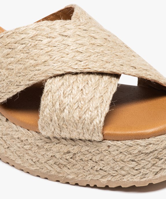 Mules femme plateforme à brides en corde tressée vue7 - GEMO(URBAIN) - GEMO