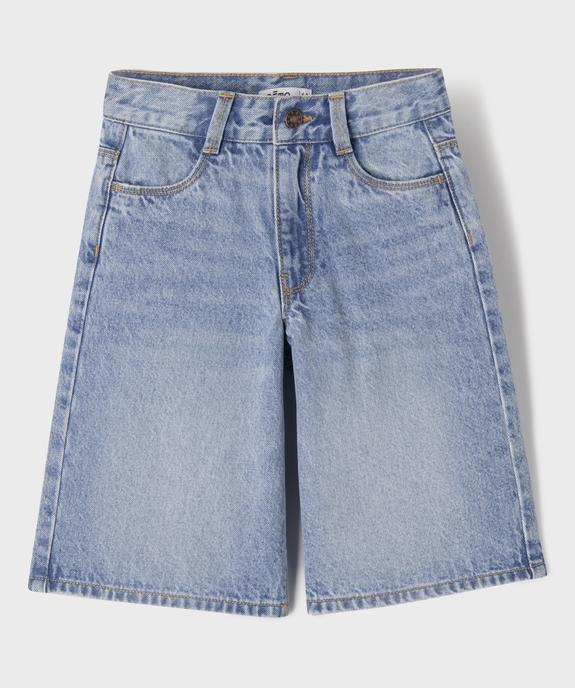 Bermuda en jean droit fille vue2 - GEMO (ENFANT) - GEMO