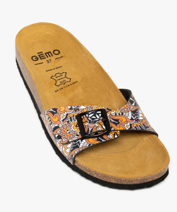 Mules femme à talon plat avec bride ajustable à motifs vue5 - GEMO 4G FEMME - GEMO