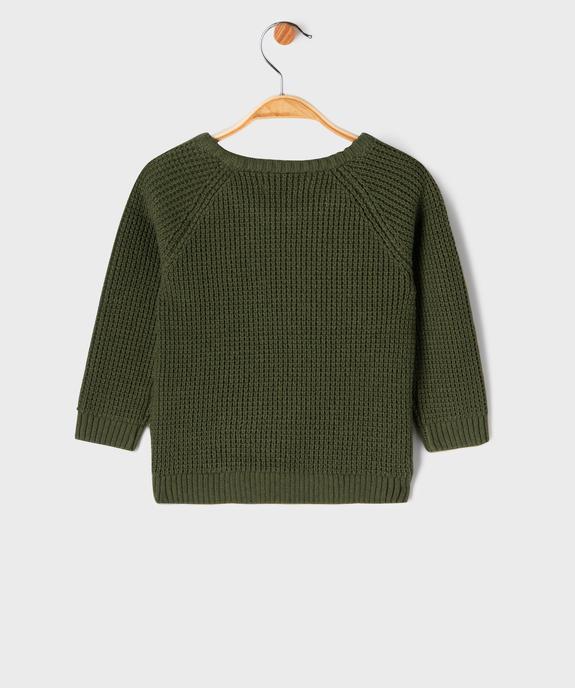 Pull en grosse maille côtelée à manches raglan bébé garçon vue3 - GEMO(BEBE DEBT) - GEMO