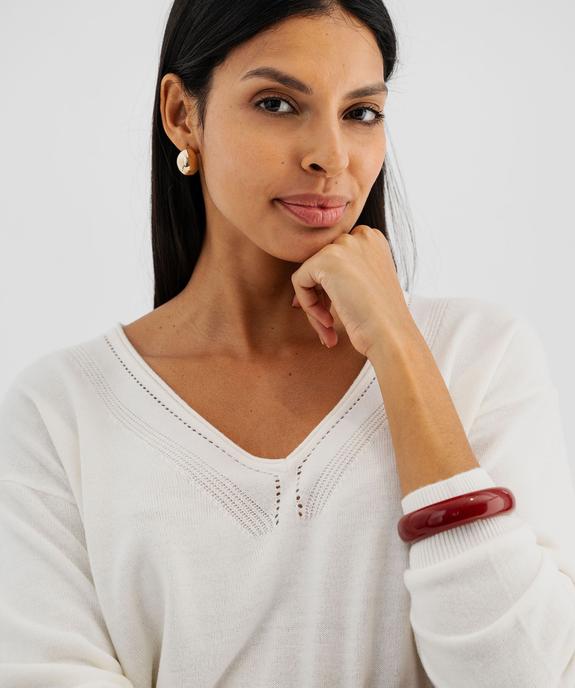 Pull col V en fine maille fluide femme vue2 - GEMO(FEMME PAP) - GEMO