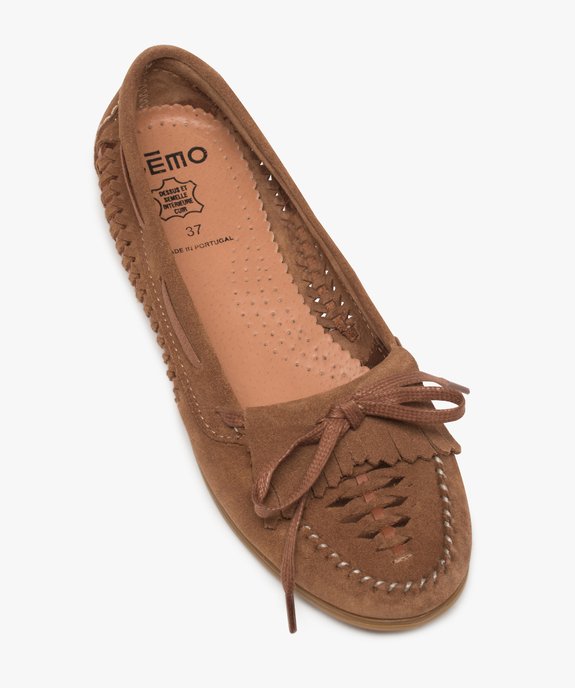 Mocassins femme souples en cuir tressé vue5 - GEMO (CASUAL) - GEMO