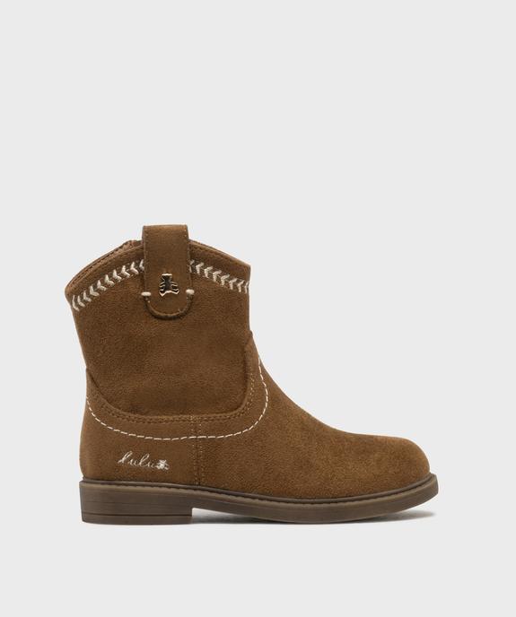 Boots western zippées en suédine fille - LuluCastagnette vue1 - LULUCASTAGNETTE - GEMO
