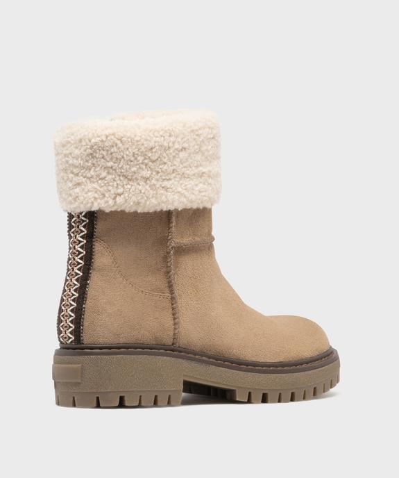 Boots avec tige en sherpa et semelle crantée femme - 5 Miles - 5 MILES Boots avec tige en sherpa et semelle crantée femme - 5 Miles vue4 - 5 MILES - GEMO