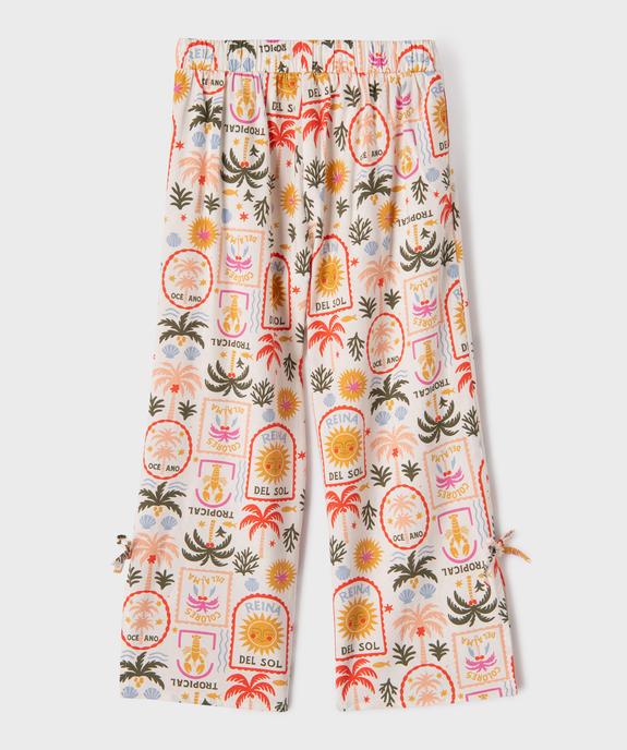 Pantalon fluide imprimé fille vue4 - GEMO 4G FILLE - GEMO