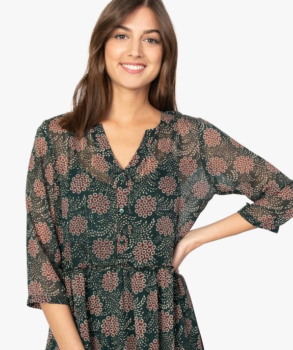 Robe femme à imprimé fleuri longueur cheville vue2 - GEMO(FEMME PAP) - GEMO