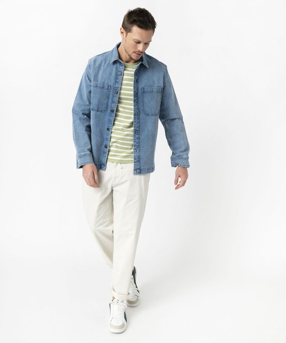 Surchemise en jean stretch homme vue7 - GEMO 4G HOMME - GEMO