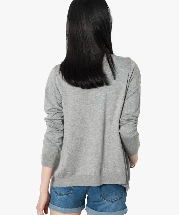Gilet en viscose col rond et boutons fantaisie vue3 - GEMO(FEMME PAP) - GEMO