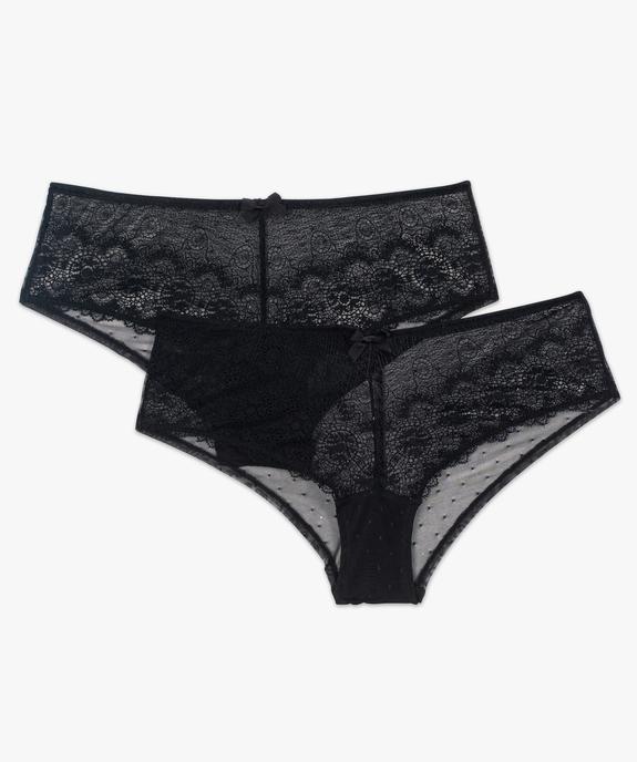 Shorty femme en dentelle et tulle (lot de 2) vue4 - GEMO(HOMWR FEM) - GEMO