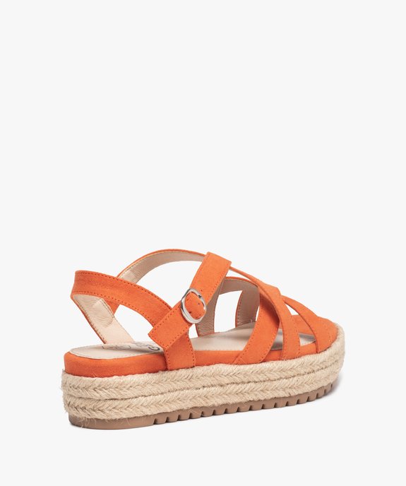 Sandales femme à semelle plateforme et brides en suédine vue4 - GEMO (CASUAL) - GEMO