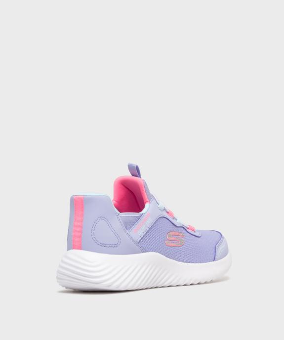 Baskets en toile pailletée enfilage facile fille - Skechers vue4 - SKECHERS - GEMO