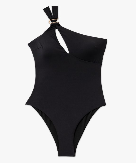 Maillot de bain 1 pièce à bretelles asymétriques et mousses amovibles femme vue4 - GEMO 4G FEMME - GEMO
