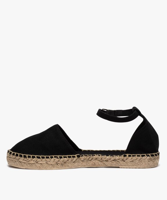 Sandales femme style espadrilles ouvertes sur les côtés Dessus en toile unie vue3 - GEMO (CASUAL) - GEMO