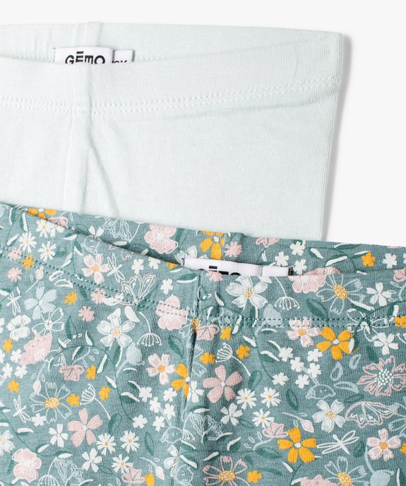 Leggings bébé fille uni et imprimé  (lot de 2) vue2 - GEMO(BEBE DEBT) - GEMO