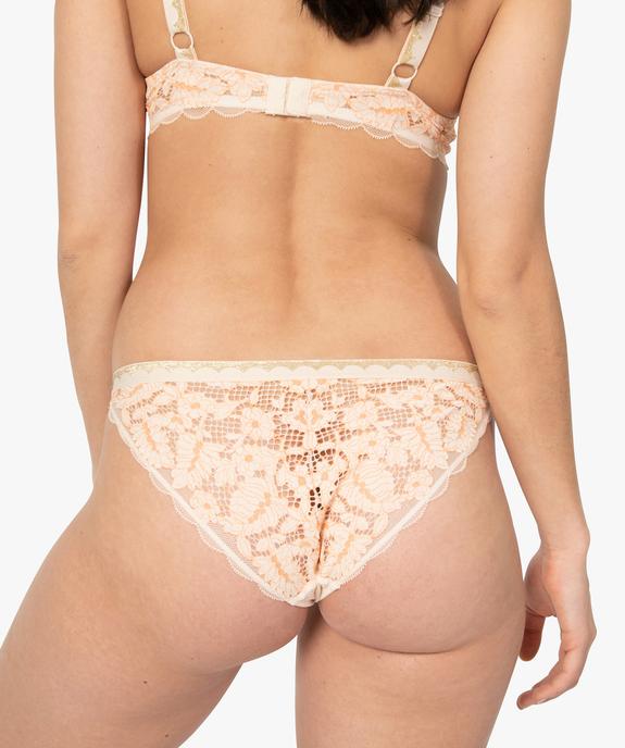 Culotte femme à dentelle bicolore et ceinture pailletée vue2 - GEMO(HOMWR FEM) - GEMO
