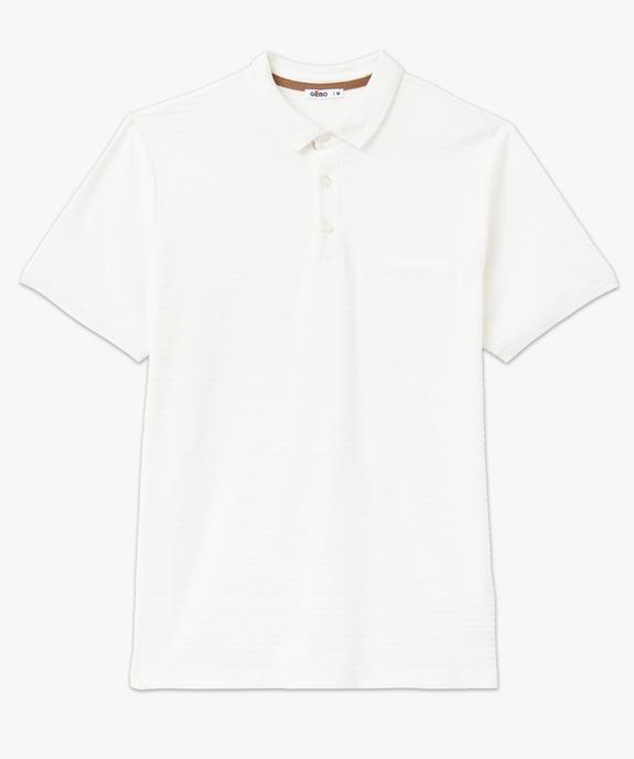 Polo manches courtes en maille texturée homme vue4 - GEMO (HOMME) - GEMO
