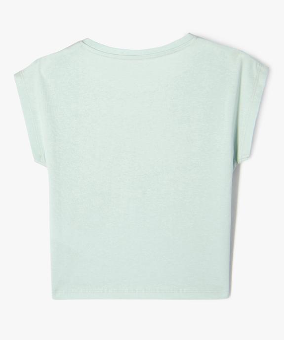 Tee-shirt manches courtes loose imprimé fille vue3 - GEMO 4G FILLE - GEMO