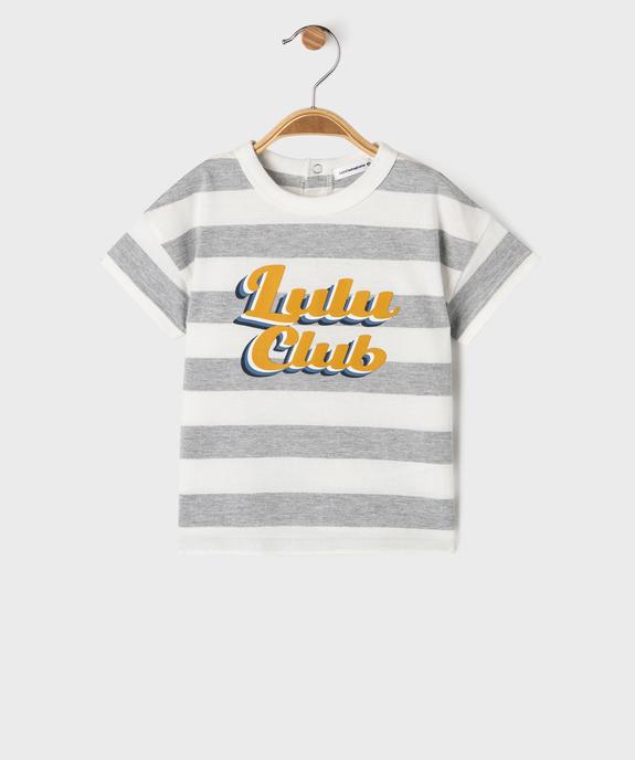 Tee-shirt manches courtes à rayures bébé garçon - LuluCastagnette vue3 - LULU CASTAGNETTE GEMO FOR GOOD - GEMO