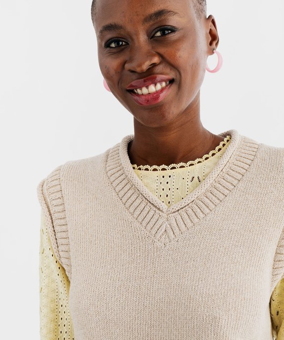 Pull sans manches femme  vue5 - GEMO 4G FEMME - GEMO
