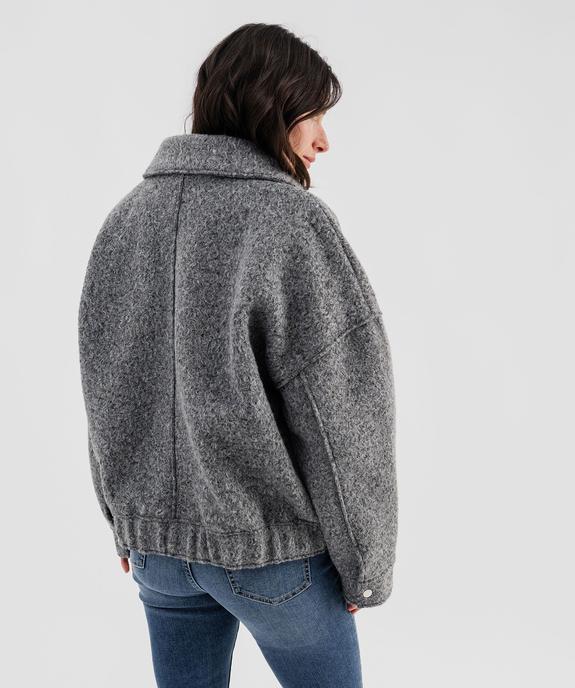 Blouson en maille bouclette chinée femme vue8 - GEMO 4G FEMME - GEMO