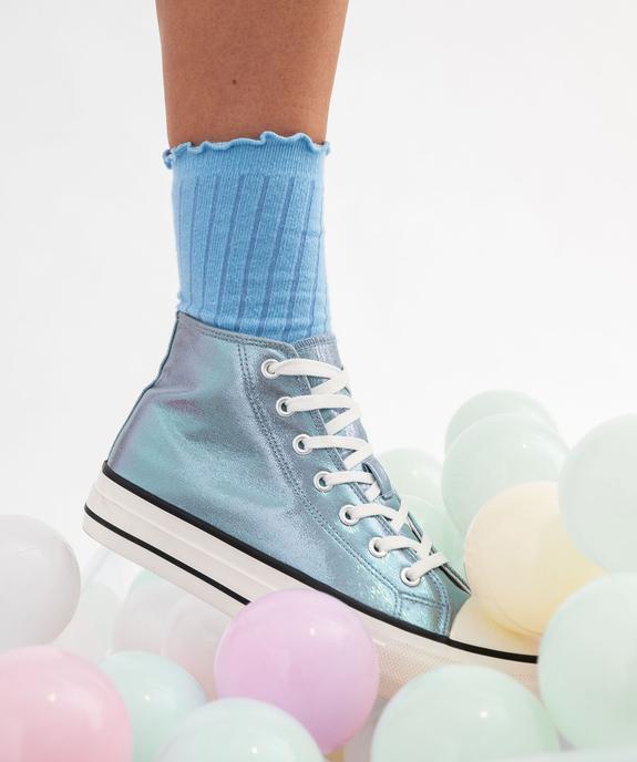 Baskets montantes en toile brillante femme vue1 - FOLLOW ME G4G - GEMO
