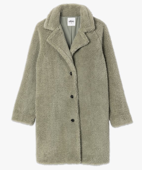 Manteau femme en sherpa fermeture boutons vue4 - GEMO(FEMME PAP) - GEMO