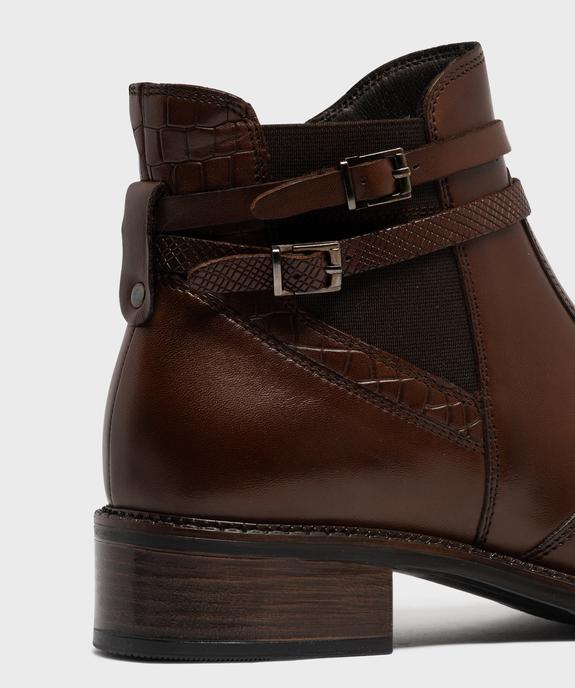 Bottines femme dessus en cuir avec détails fantaisie et à zip - Tanéo vue12 - TANEO GEMO FOR GOOD - GEMO